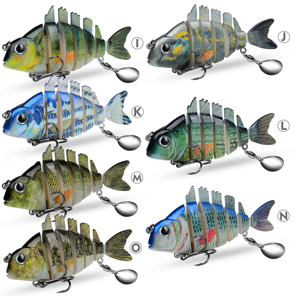 Nuevos Señuelos de Pesca para lubina, trucha, Swimbaits multiarticulados, señuelos de natación biónicos de hundimiento lento con lentejuelas intermitentes - imagen 4