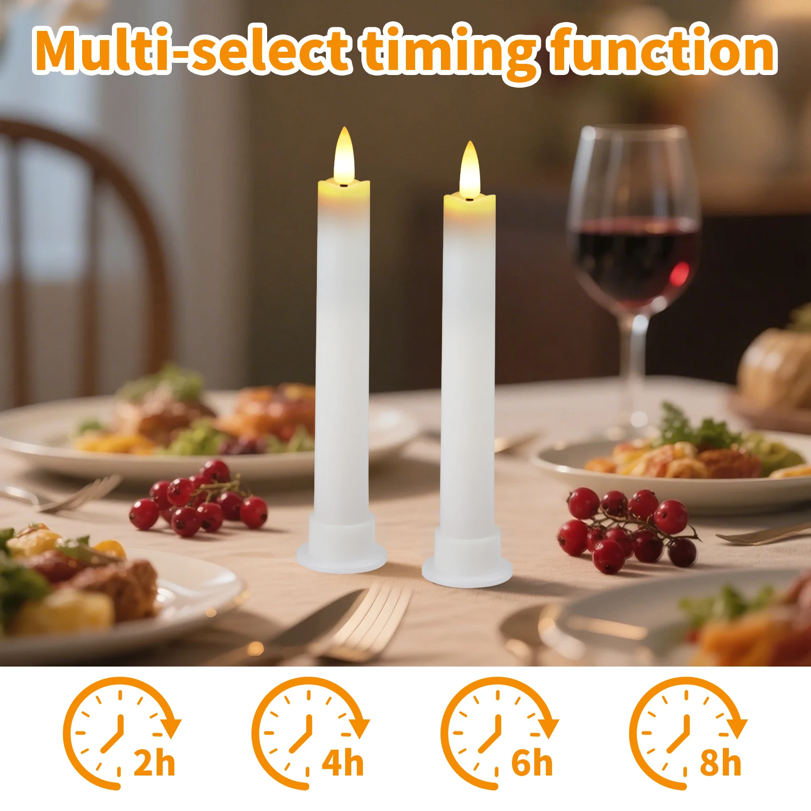 Velas LED parpadeantes con mando y soporte 3D para Navidad - imagen 4