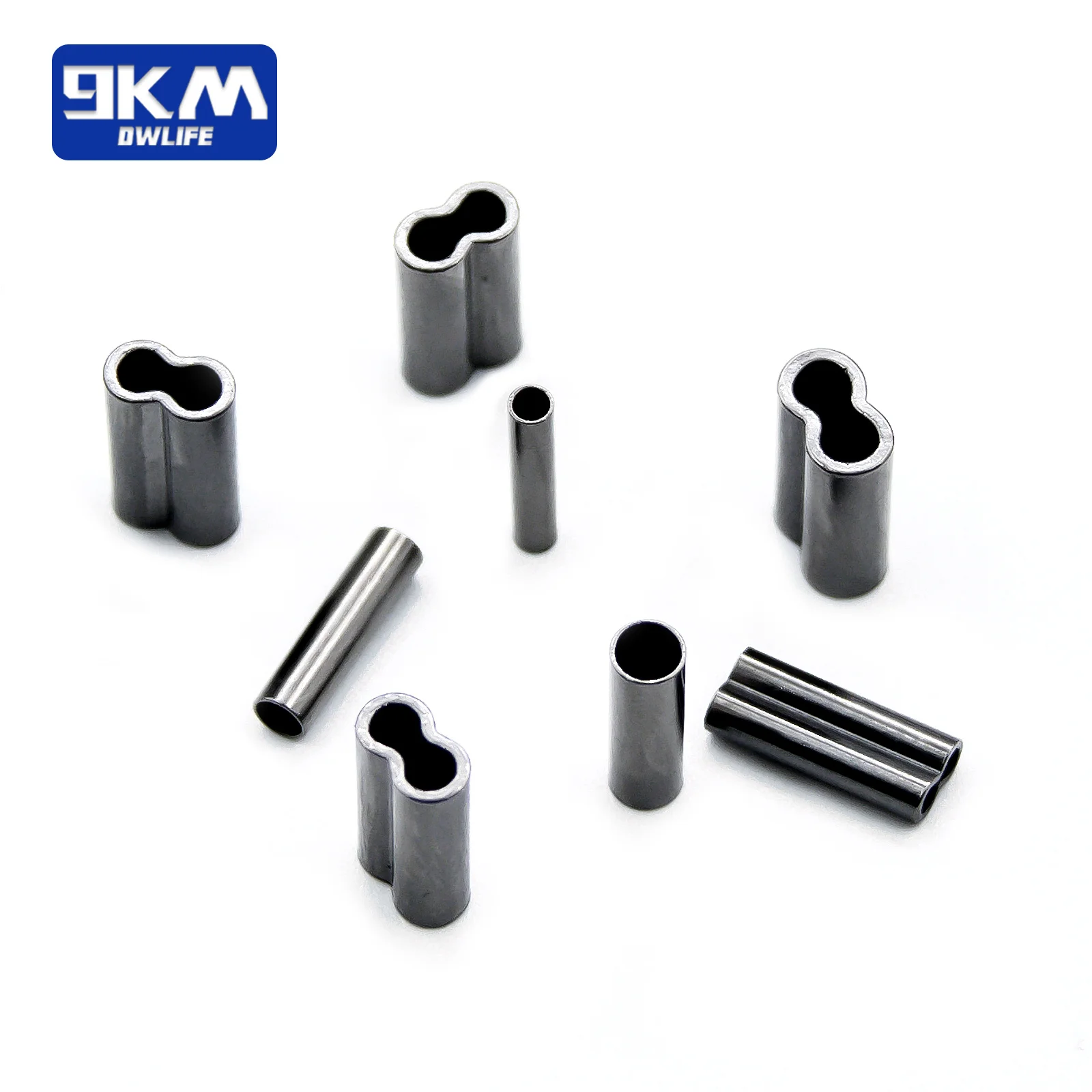 50 ~ 200 Uds. Tubo de alambre de pesca de latón, mangas de prensado de un solo doble barril, accesorios de sedal, conector de tubo de pesca - imagen 2