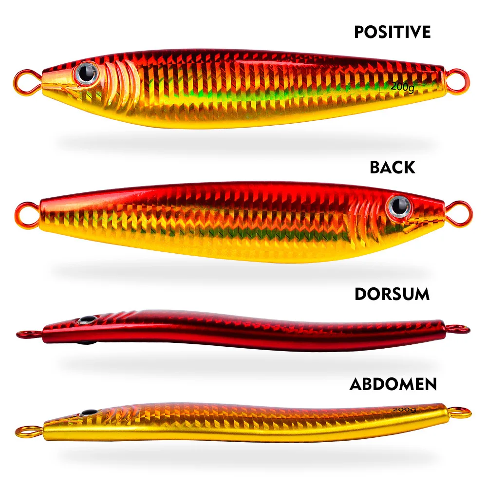 Señuelo de pesca de mar profundo, ojo 3D, 60-250g, pesca en barco para caballa a la deriva, cebo de fundición de largo alcance, cebo de Metal que se hunde, 1 ud. - imagen 3