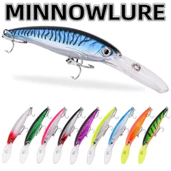 1 Uds señuelo Minnow 19,5 cm 48,5g Wobblers señuelo de pesca buceo profundo cebo duro Artificial barco de curricán pesca de mar lubina señuelo de Lucio