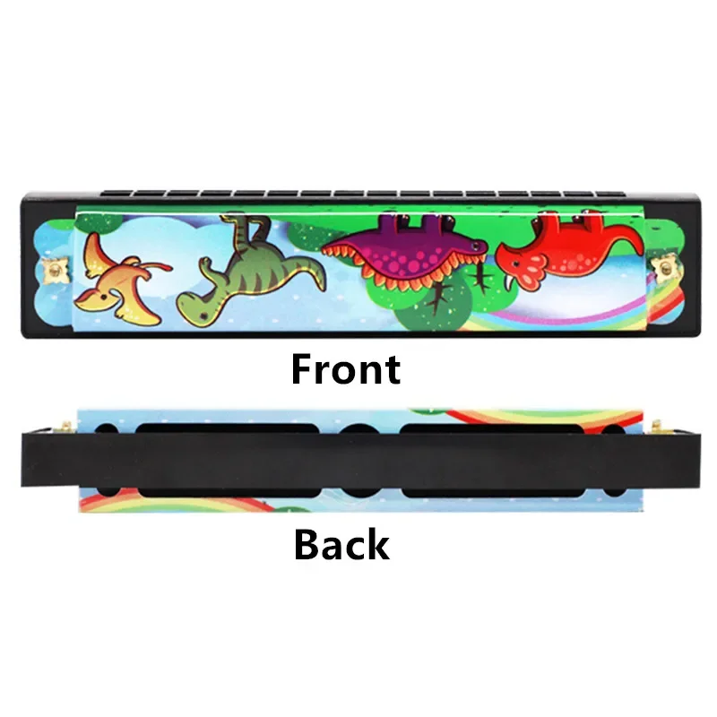 Armónica de 16 agujeros para niños, instrumento Musical Montessori, juguetes educativos, patrón de dibujos animados, instrumento de viento, regalo para niños