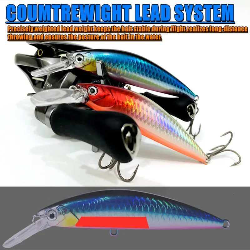 90mm 30g Minnow pesado hundimiento valgo Blazin Trolling señuelo de Pesca trucha delfín cebo duro Isca Artificial - imagen 5