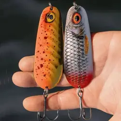 Señuelos de pesca con cuchara, 8,5 cm, 11g, cebo duro para pesca en agua dulce y salada, plantilla de Metal, señuelo de atún, cucharas, anzuelo, Lucio, lubina, salmón