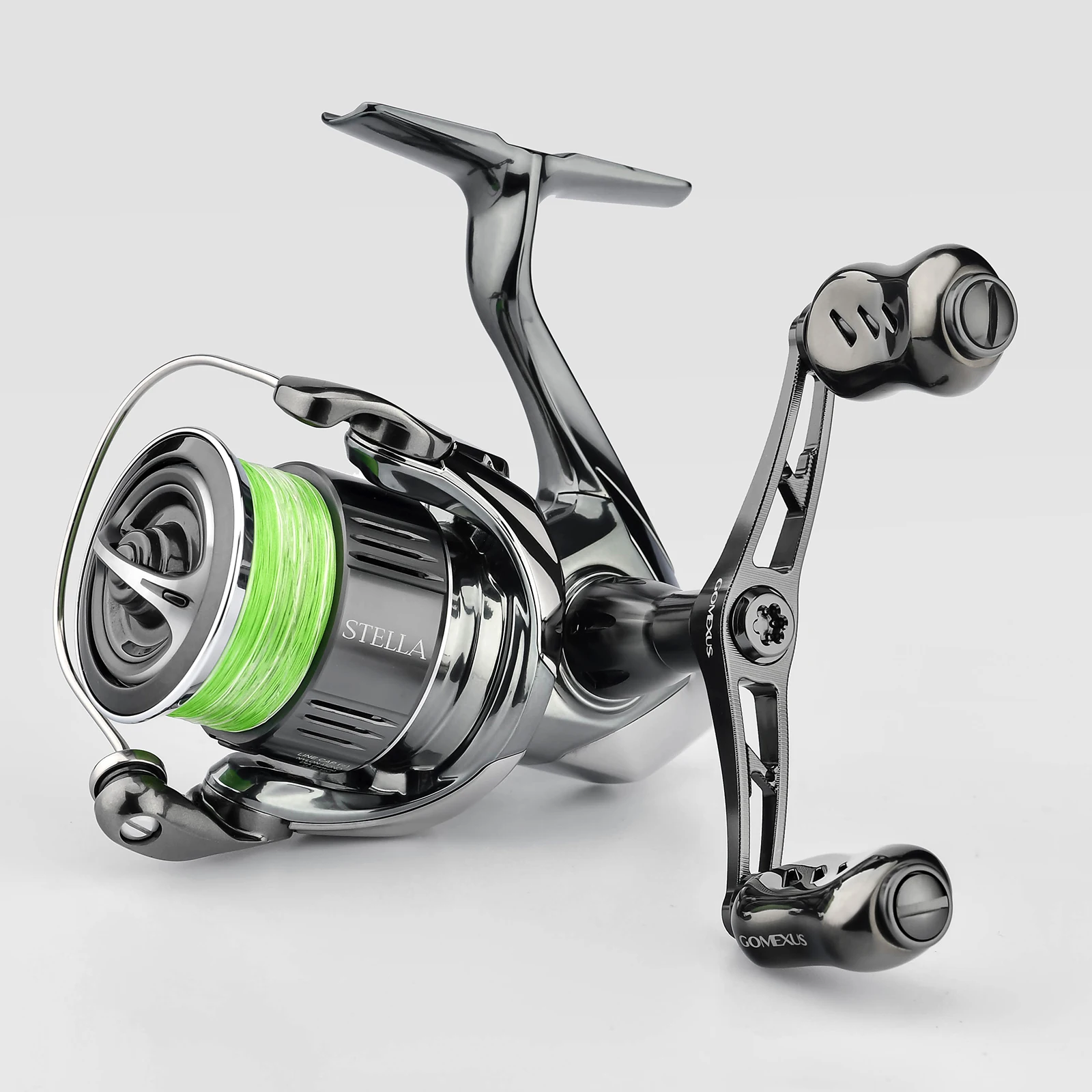 Mango Gomexus para pesca Eging, mango de carrete CNC de 92mm con perilla de titanio de 22mm para Stella Stradic Vanquish Exsence TwinPower XD - imagen 5