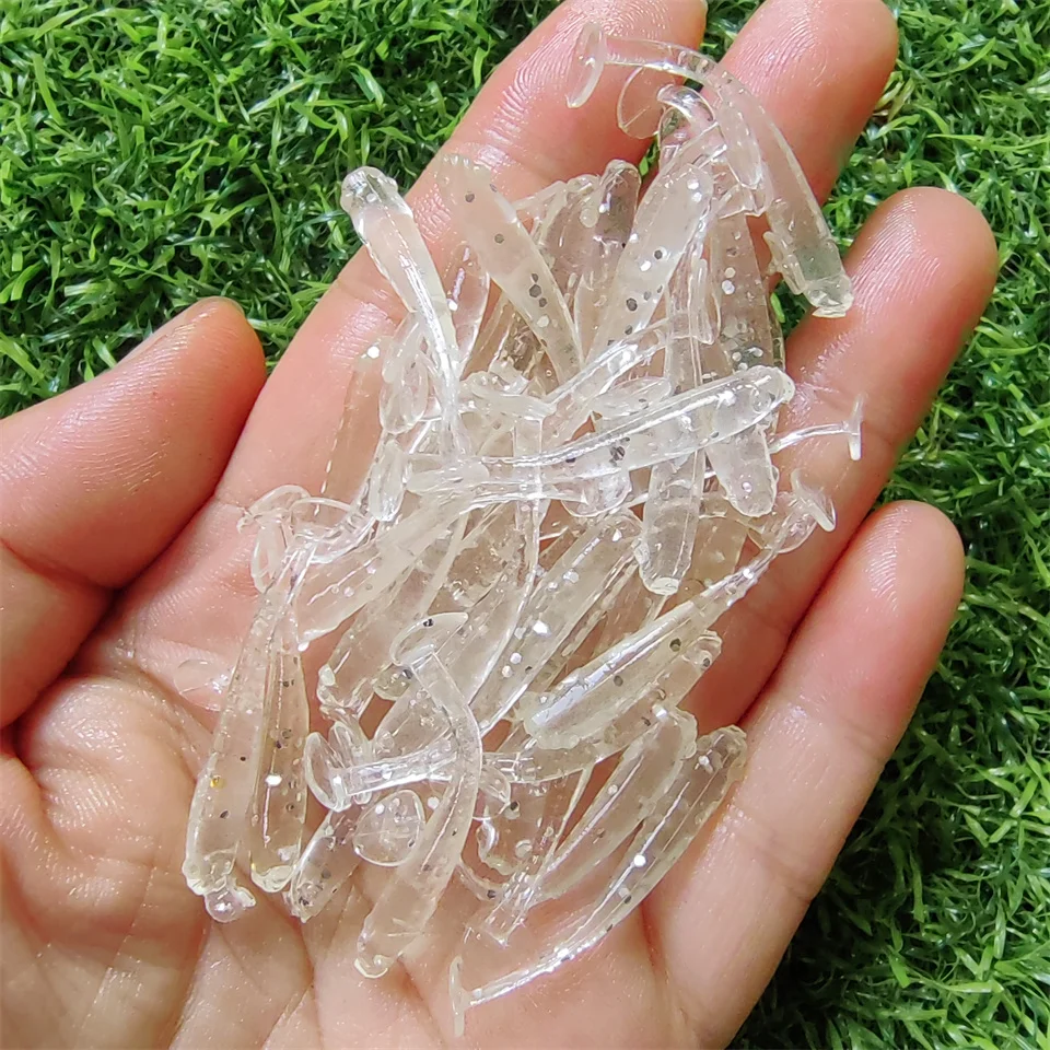 Señuelo de pesca suave para Ajing Rockfish Bass Swimbait, cebo de silicona, 35mm, 0,3g, cola T, Wobbler, lote de 20 unidades - imagen 3