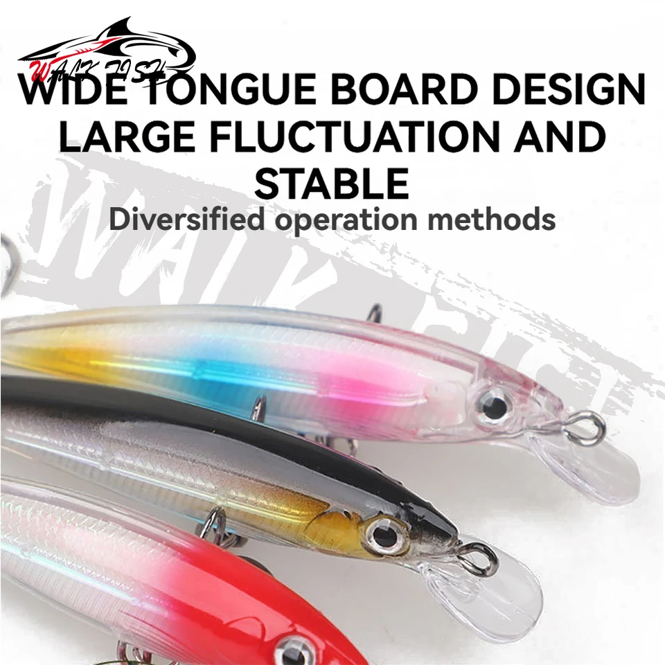 WALK FISH-señuelo de Pesca de pececillo que se hunde con láser, 9CM, 8G, anzuelos de Pesca, aparejos Wobbler, Crankbait, cebo duro Artificial, Swimbait, 1 Uds. - imagen 4