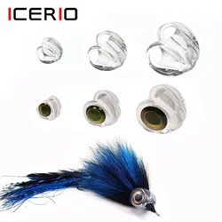 ICERIO-Máscara de pescado para atar moscas, ojos de pez 3D para hacer Streamer, Lucio, lubina, trucha, señuelos de agua salada, Material de atado de moscas, 100 piezas, #4 #6 #8