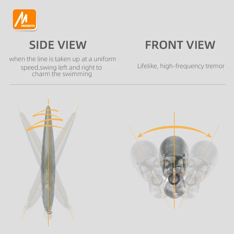 MEREDITH ORBIT-110SP sistema magnético Orbital Señuelos de Pesca superiores Minnow Wobbler calidad aparejos de pesca anzuelos para pesca - imagen 3