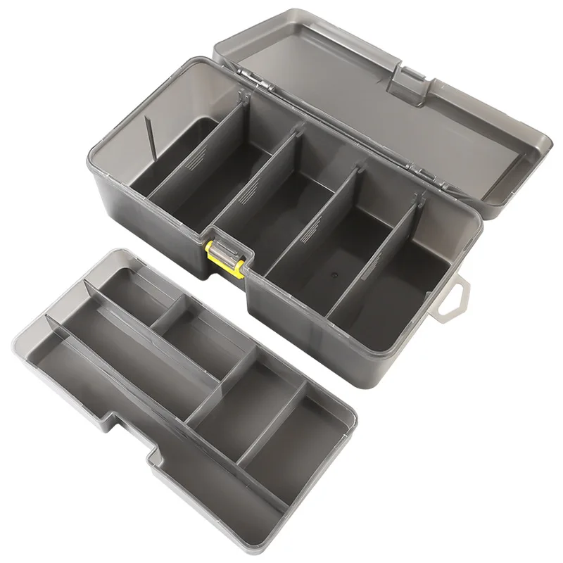 Caja de aparejos de pesca de doble capa, caja de aparejos de señuelos de gran capacidad, herramienta de accesorios de pesca, cebo falso, caja de almacenamiento multifuncional - imagen 5