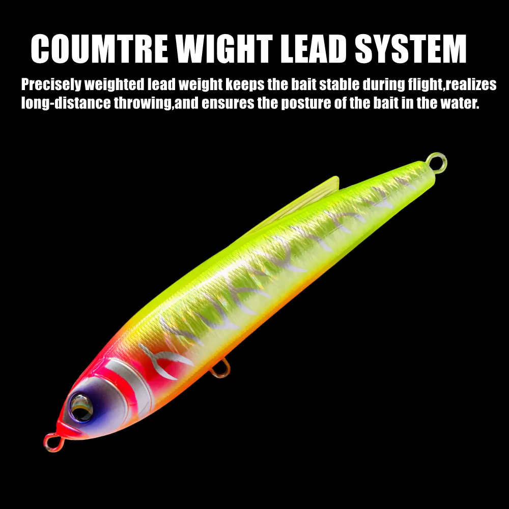 GREENSPIDER-señuelo de pesca de lápiz que se hunde, 135mm, 60g, Stickbait de fundición larga, Wobblers, cebo Artificial para lubina, trucha, señuelo de pesca de mar - imagen 2