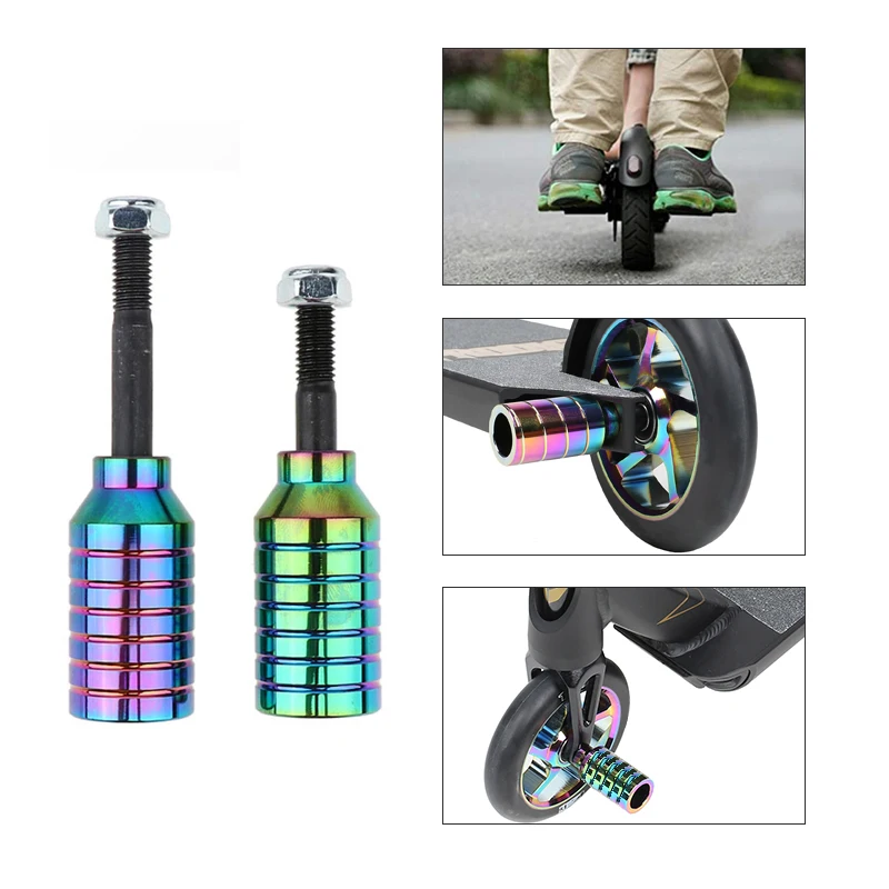 Mosodo Pro-clavijas de aluminio para patinete acrobático, repuesto de patinete con eje, accesorios para patinete, 2 unidades/juego - imagen 5