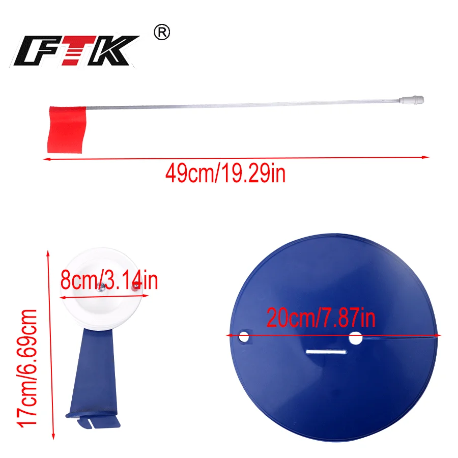 FTK-caña de pescar en hielo, práctico sistema de frenado automático, indicador de bandera de pesca en hielo para invierno, herramienta de aparejos - imagen 3
