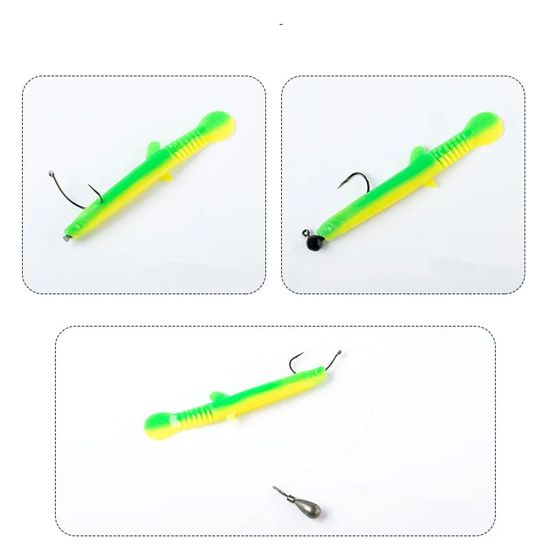 Señuelo de pesca Loach Artificial, cebo suave de 7,5 cm, estanque, Anguila de pescado, señuelos de gusanos, lote de 10 piezas en oferta - imagen 4