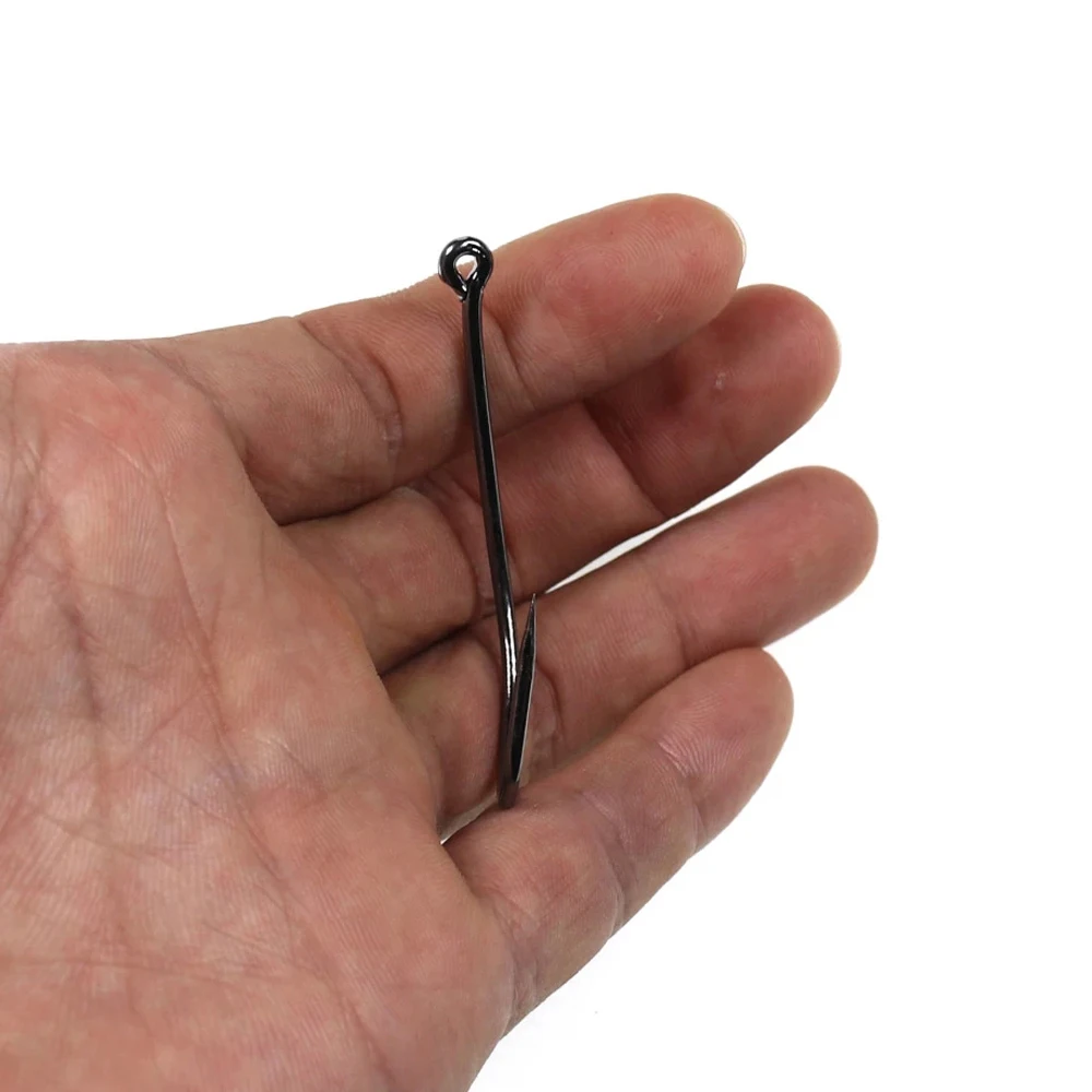 Anzuelo de pesca de acero con alto contenido de carbono, anzuelo de pesca con mosca Nmyph Sabiki, anzuelo de pesca de carpa, anzuelos de señuelo de plantilla de agua salada, níquel negro, 50/25 Uds. - imagen 4