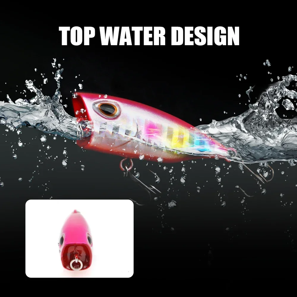 Topwater Popper cebo duro Wobblers artificiales aparejos de pesca de plástico lubina Lucio flotante superficie oscilante señuelo de pesca - imagen 5