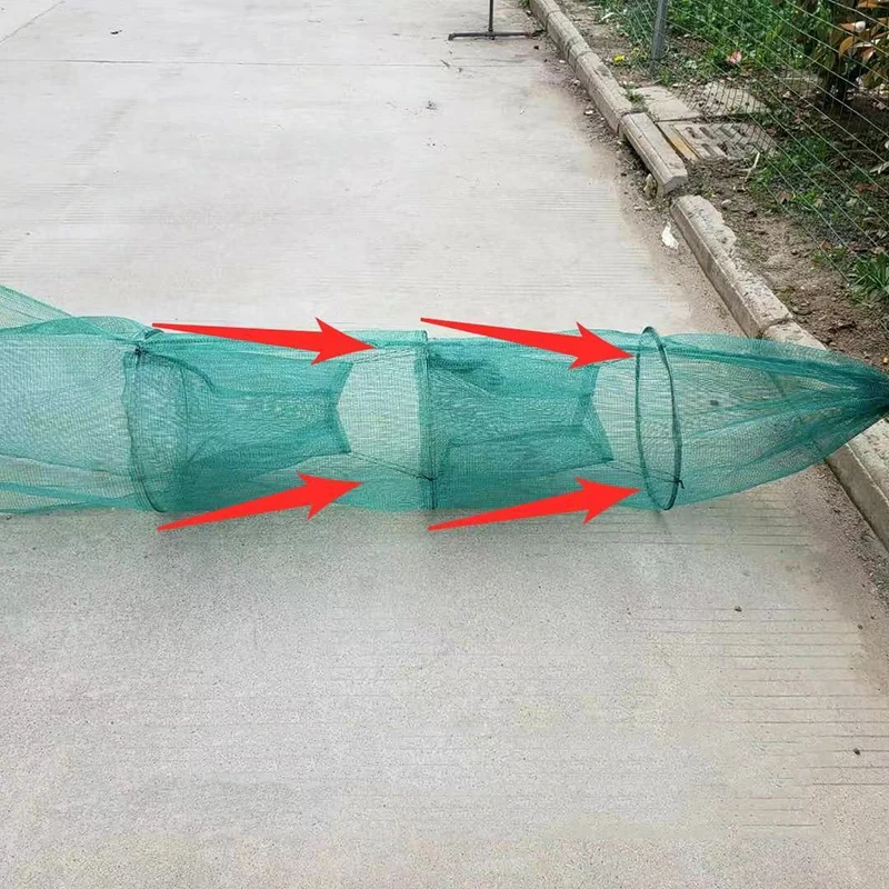 Lawaia-trampa portátil para peces, jaula de malla para camarones, red de pesca plegable, Red de bloqueo de Río, herramienta de 4m/6m - imagen 3