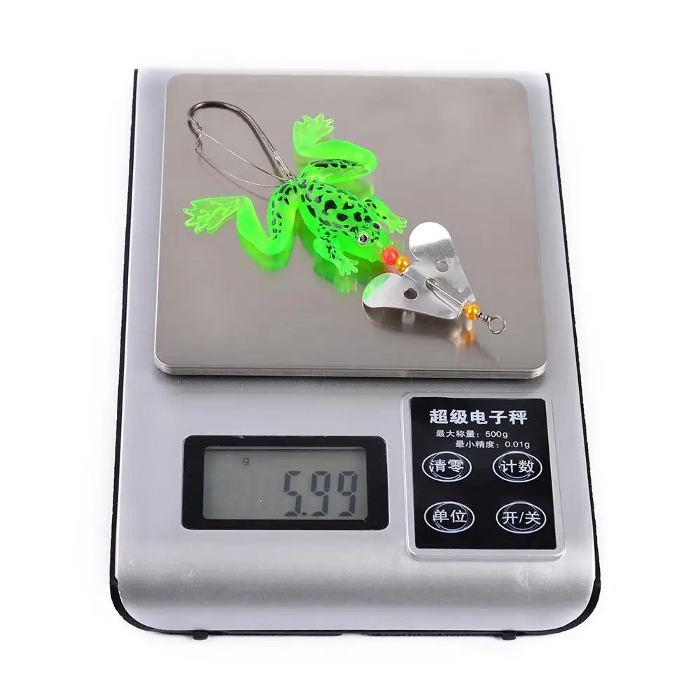 Señuelo de pesca suave de rana de goma de 6g, agua flotante, nuevo señuelo, aparejos de lubina, señuelos tipo cuchara giratoria de 9cm - imagen 5