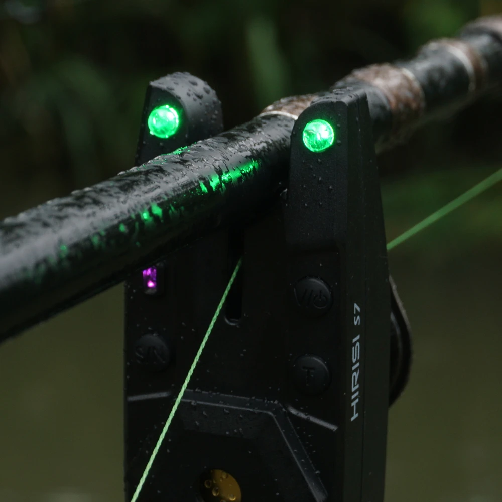 Hirisi-Juego de alarma de pesca de carpa inalámbrica, indicador de alarma de mordedura impermeable, aparejos de pesca de carpa, 1 + 2 juegos, accesorios de pesca S7 - imagen 5