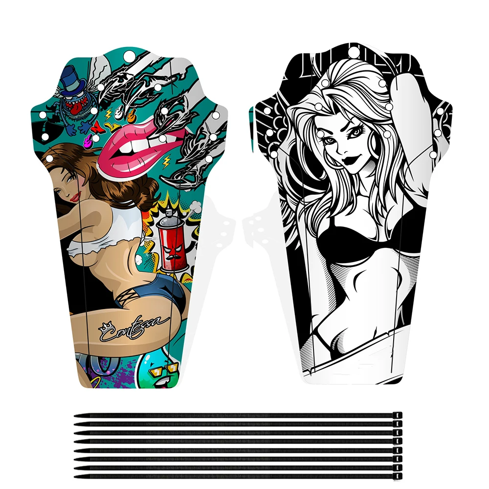 Guardabarros Universal de fibra de carbono para bicicleta de montaña, guardabarros delantero y trasero - imagen 2