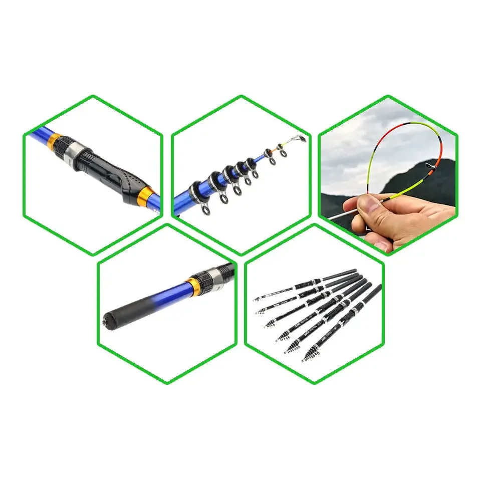 Mini caña de pescar telescópica portátil, ultraligera, giratoria de carbono, alimentador de carpa, 1,5 M-3M, viaje, accesorios de pesca duraderos - imagen 4