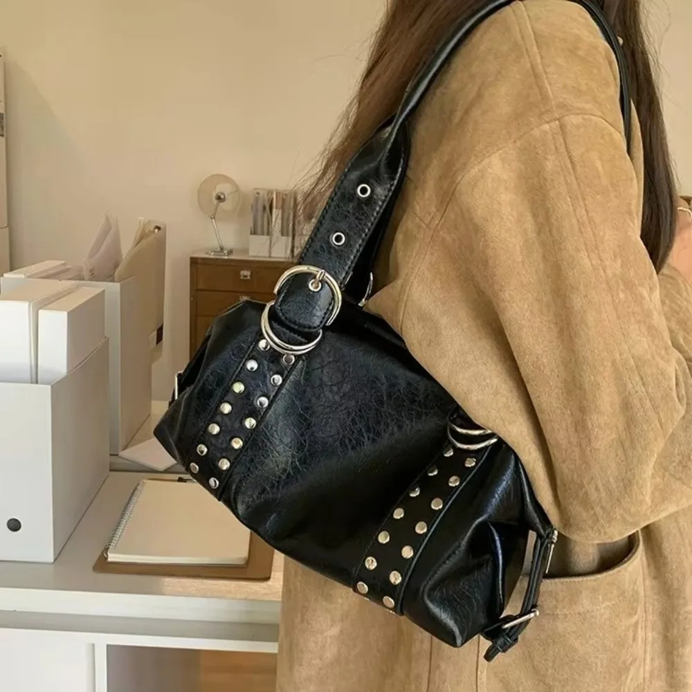 Bolso de hombro de cuero PU estilo vintage para mujer - imagen 2
