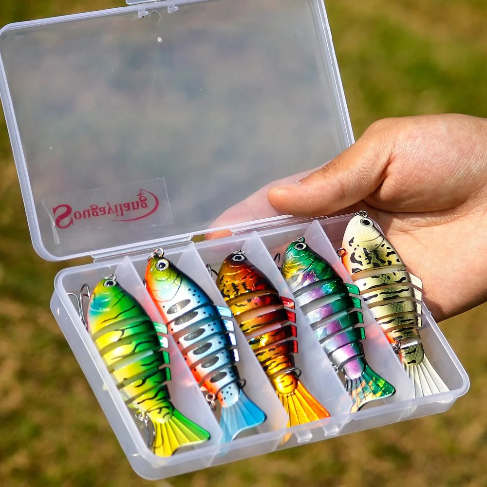 Sougayilang-señuelo de Pesca Artificial, aparejos de Pesca, Ojos de pez, conjunto de equipo de Pesca, 5 piezas, 16g, 10cm - imagen 2