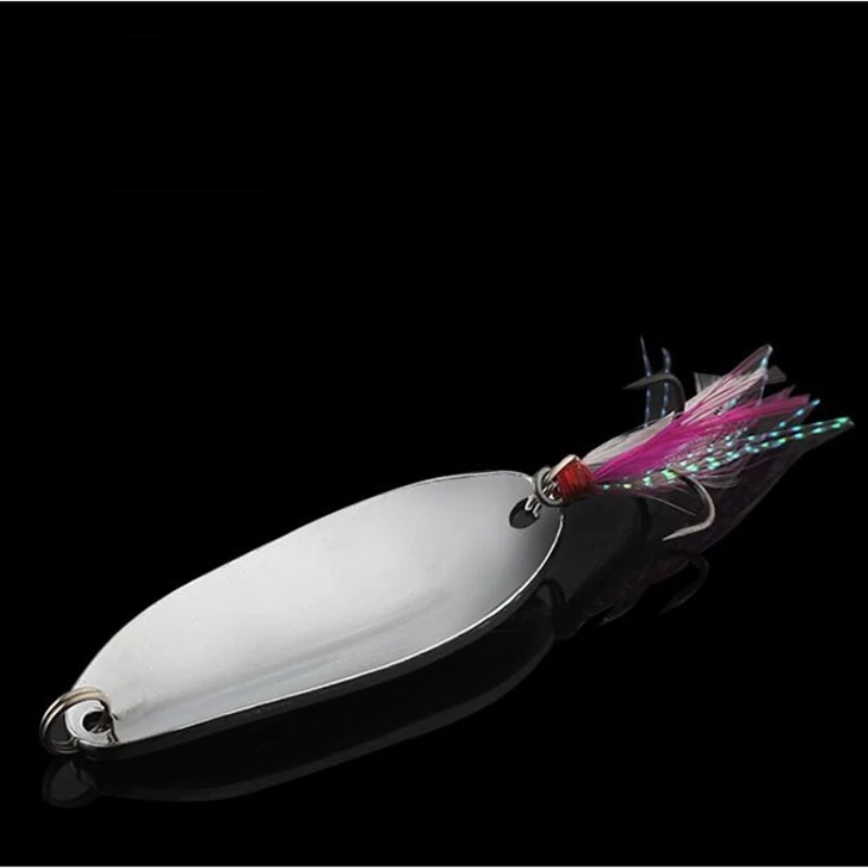 Señuelo de Metal para pesca, 1 piezas, 2,5g, 5g, 8g, 12g, 15g, lentejuelas doradas y plateadas con plumas, cebos duros, aparejos de pesca para Lucio - imagen 5