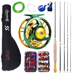Sougayilang Fly Fishing Rod and Reel Full Kit Carbon Fly Fishing Rod and 5/6 Reel Combo Perch Fly Fishing Suitable for Pesca