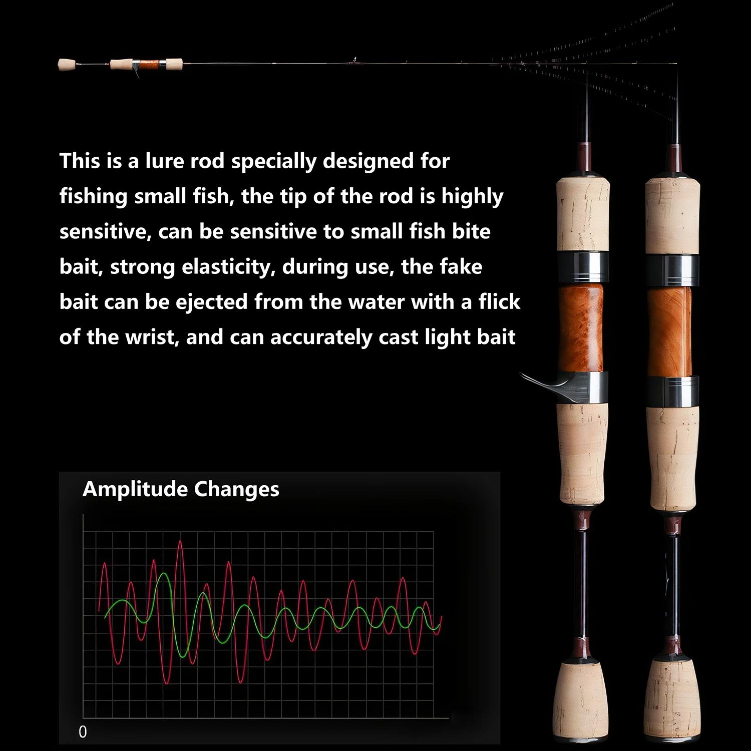 Anillo guía Fuji, caña de pescar UL ultraligera de fibra de carbono, carpa, trucha, lubina, caña de pescar pequeña, caña giratoria/caída, herramienta de caña de pescar de 1,8 m - imagen 4