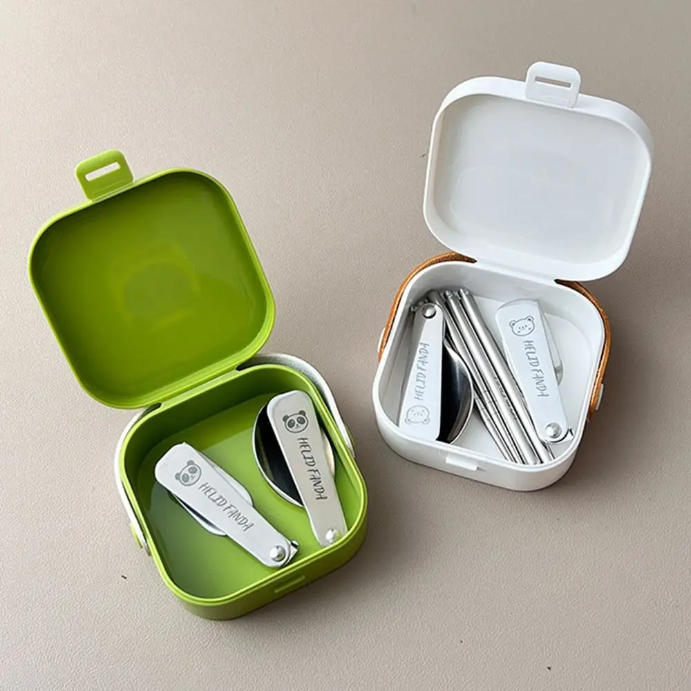 Juego de vajilla plegable reutilizable, palillos desmontables, cuchara plegable, tenedor, vajilla plegable portátil a prueba de herrumbre, 3/4 Uds. - imagen 2