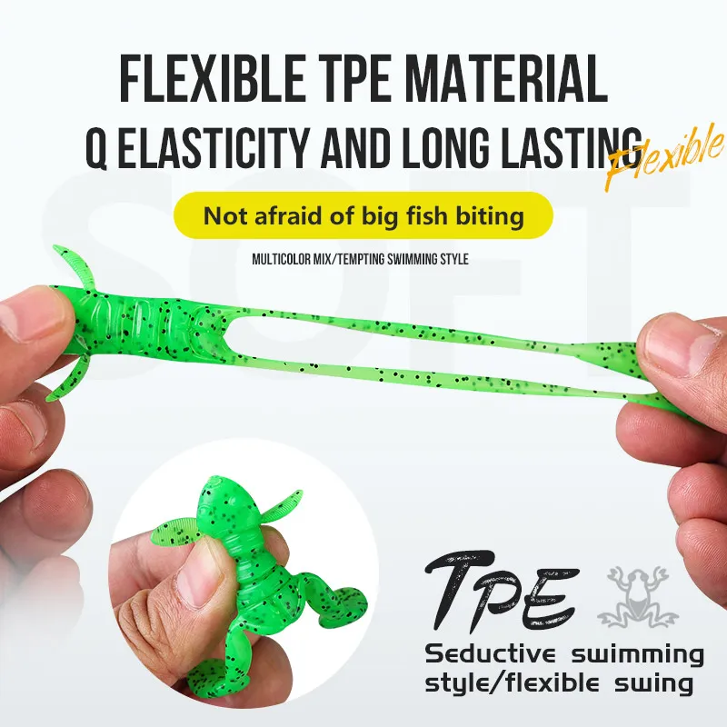 TAIYU 5 unids/set Kit de Señuelos de Pesca de Rana 5g patadas saltar agua rana Topwater señuelo suave agua salada aparejos de pesca de agua dulce - imagen 2