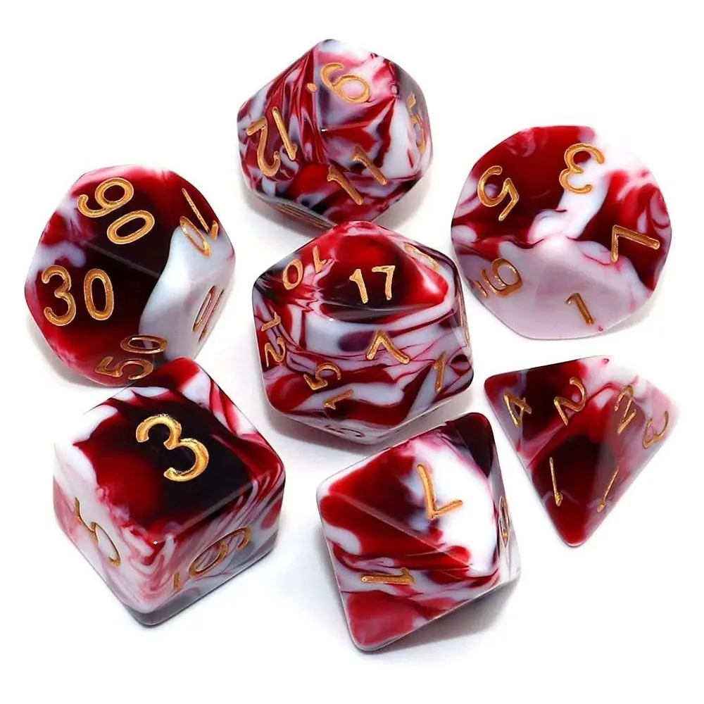 Dados poliédricos de acrílico para juegos de mesa, dados digitales multifacéticos opacos para DND, dados de mesa, dados de juego de rol, regalo, 7 piezas - imagen 4