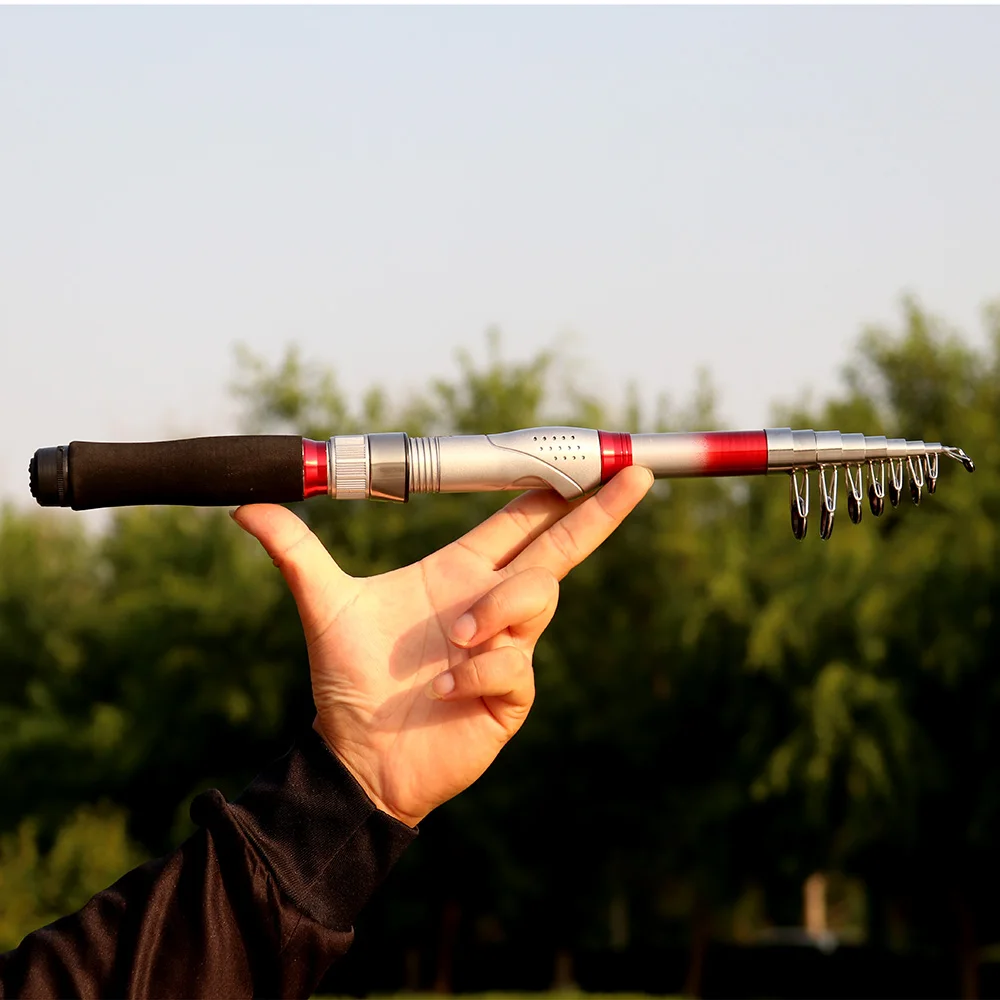 Caña de pescar giratoria de carbono ultracorta, equipo de pesca de mar, accesorios de caña de pescar al aire libre, viaje Mini, 1,8-3,6 m - imagen 5