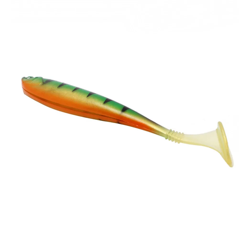 Señuelo suave de gusanos de Pesca, anzuelo de silicona Artificial con ojos 3D, cola en T, Lucio, aparejos de Pesca, 1 unidad, 13cm, 10g - imagen 3