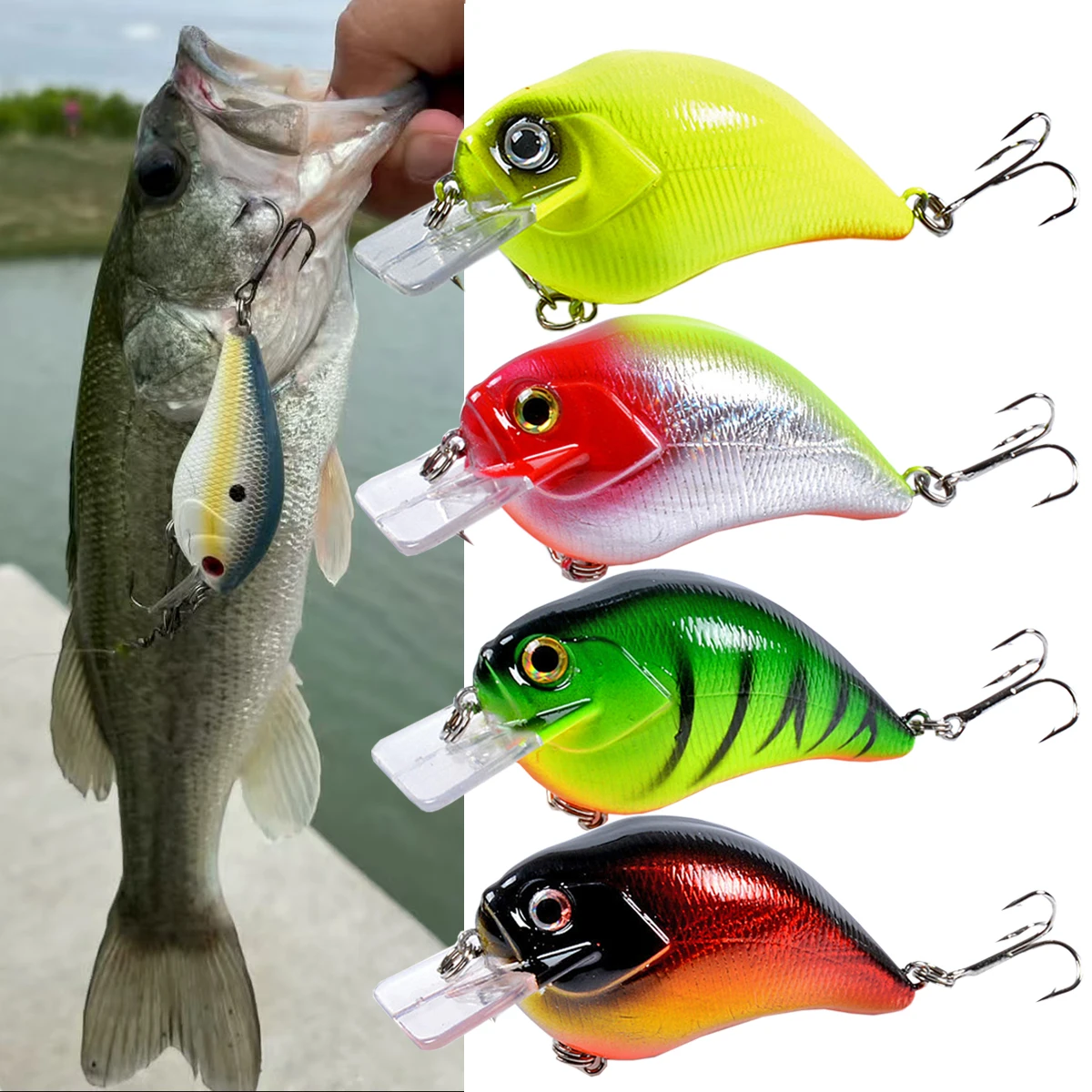 7,5 cm/15g ojos 3D Crankbait Señuelos de Pesca Wobblers flotante plástico Artificial lubina cebo duro Pesca Lucio aparejos de Pesca - imagen 4