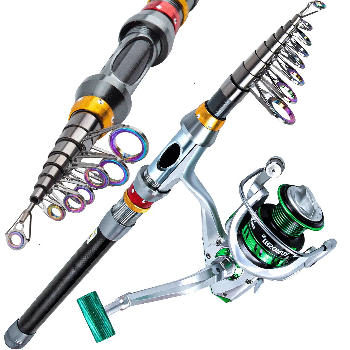 Juego de carretes de caña de pescar, señuelo de fundición de larga distancia, almacén marino, caña de pescar, juego completo de anzuelo de cebo suave, sedal - imagen 3