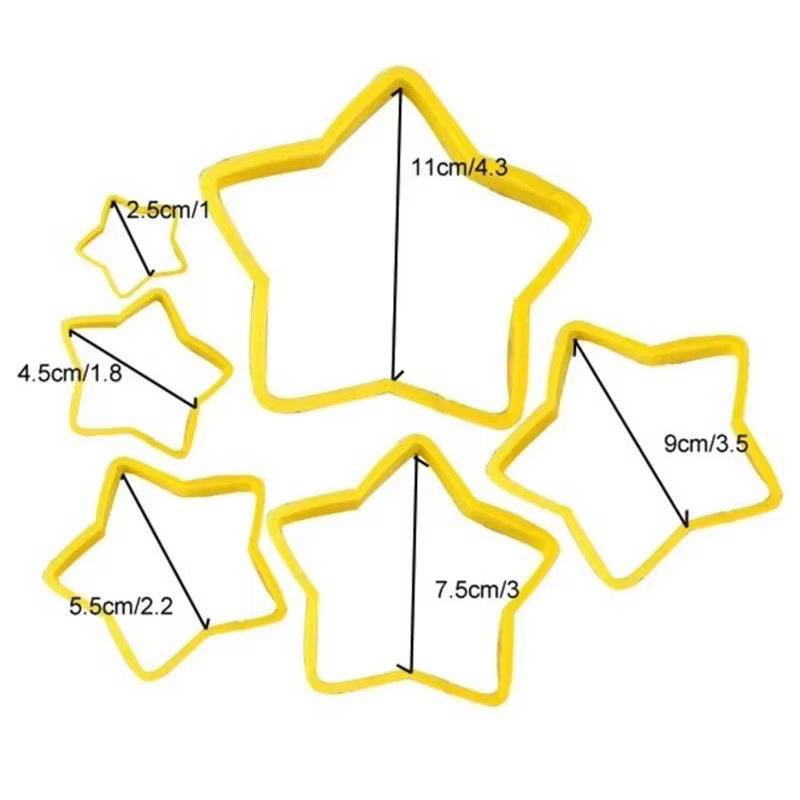 6 unids/set 3D DIY pentagrama árbol de Navidad galletas cortador de pastel molde conjunto herramienta de horneado para el día de Navidad - imagen 5