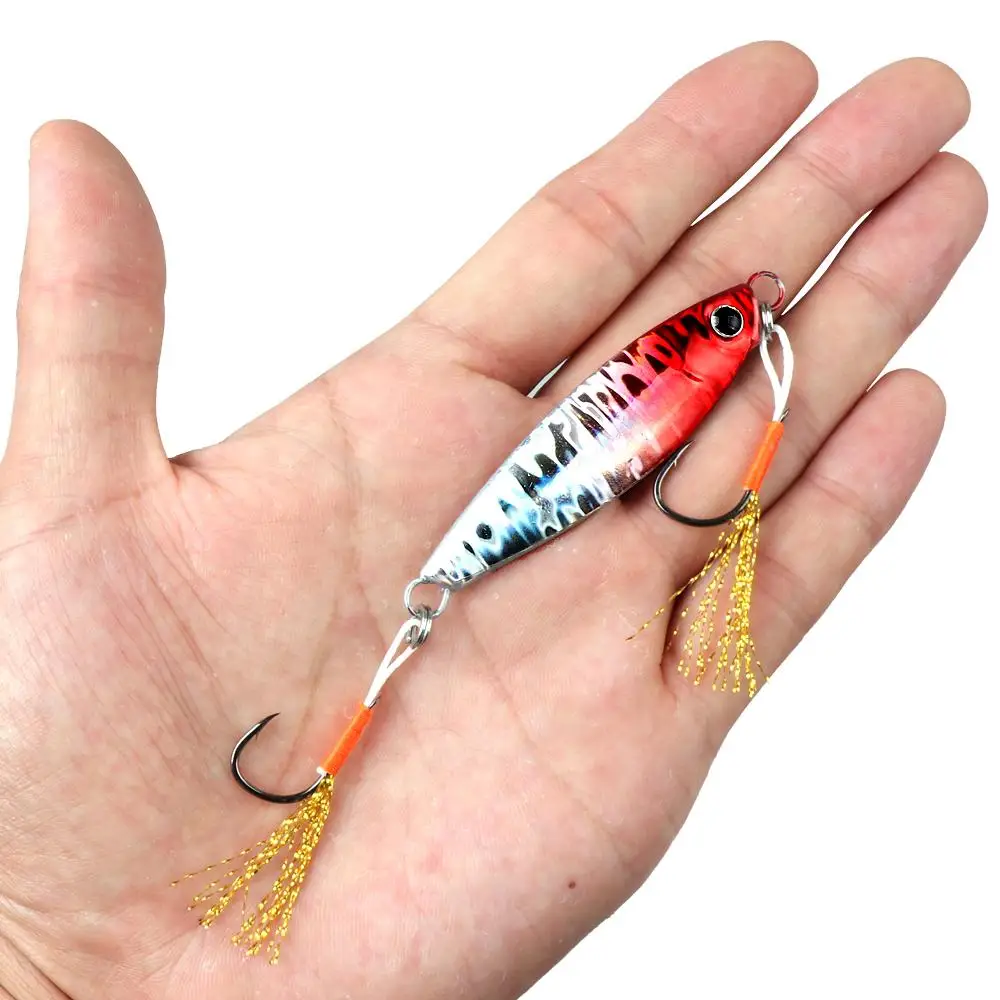 Caja de 5 uds. De señuelo de pesca, anzuelo de Metal de 7g/10g/15g/20g, cebo giratorio de pesca, cuchara de Jigging de Metal láser, señuelo de pesca - imagen 5