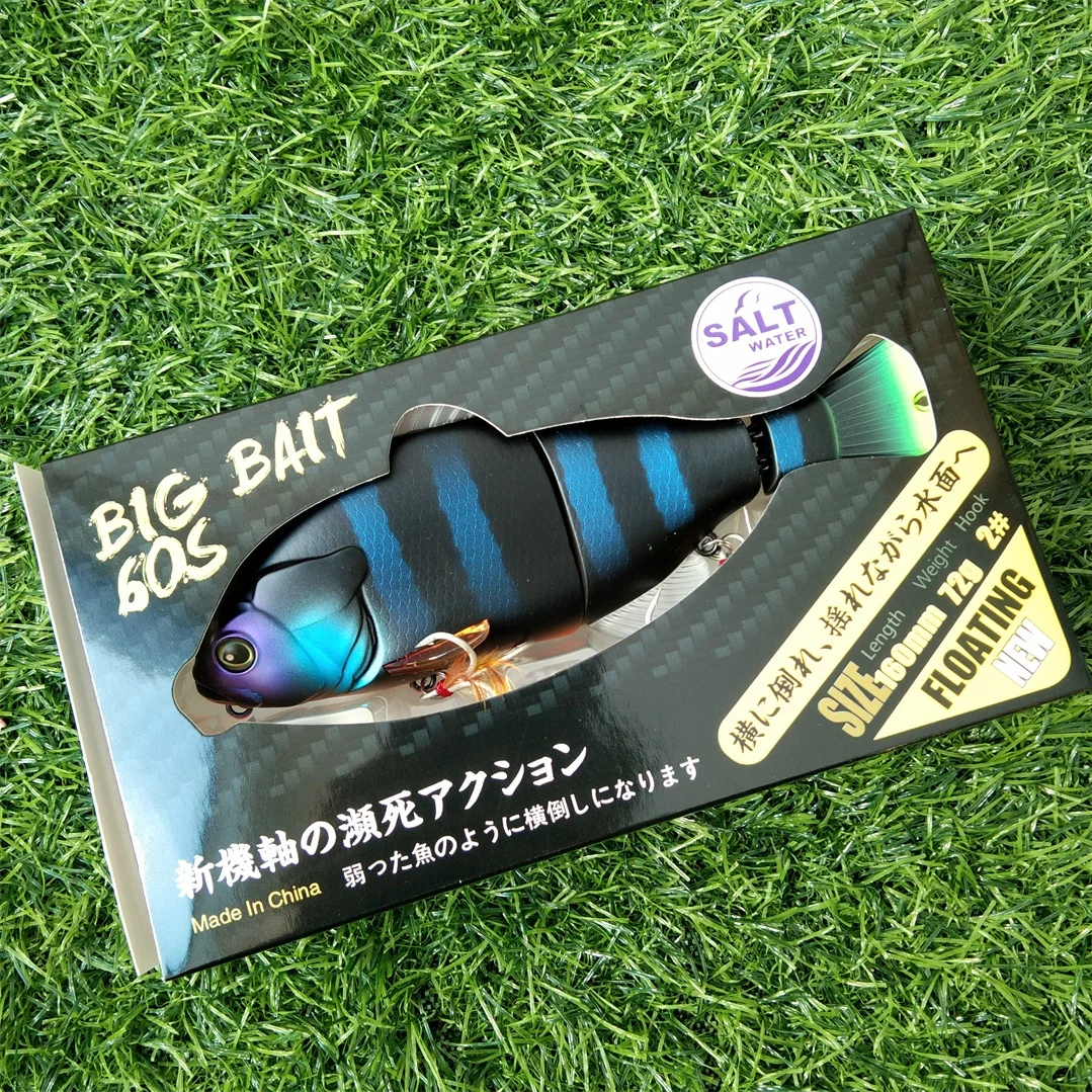 Swolfy Minnow flotante vibratorio para lubina con anzuelos fuertes