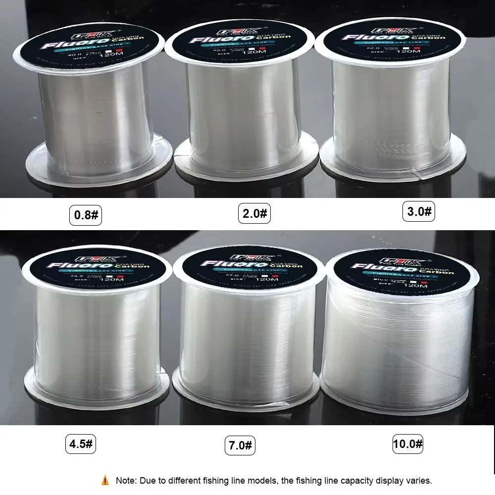FTK-sedal de pesca de fluorocarbono de 120m, línea de revestimiento de fibra de carbono japonesa de 0,2mm-0,6mm, 7,15LB-45LB, accesorios de pesca súper fuertes - imagen 2