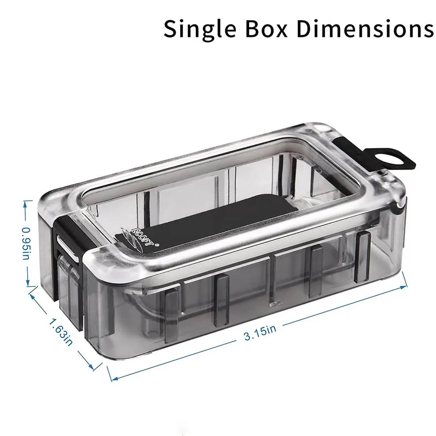 Caja de pesca pequeña luminosa, Mini caja organizadora de aparejos de pesca con función magnética fuerte, caja organizadora de almacenamiento de plástico, 6 uds. - imagen 3