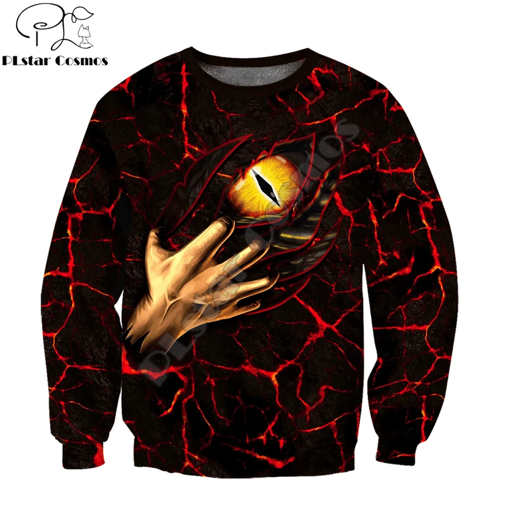 PLstar Cosmos Dragon Eyes patrón agrietado 3D completamente estampado moda hombres Sudadera con capucha Unisex cremallera Sudadera con capucha Casual chándales KJ983 - imagen 2