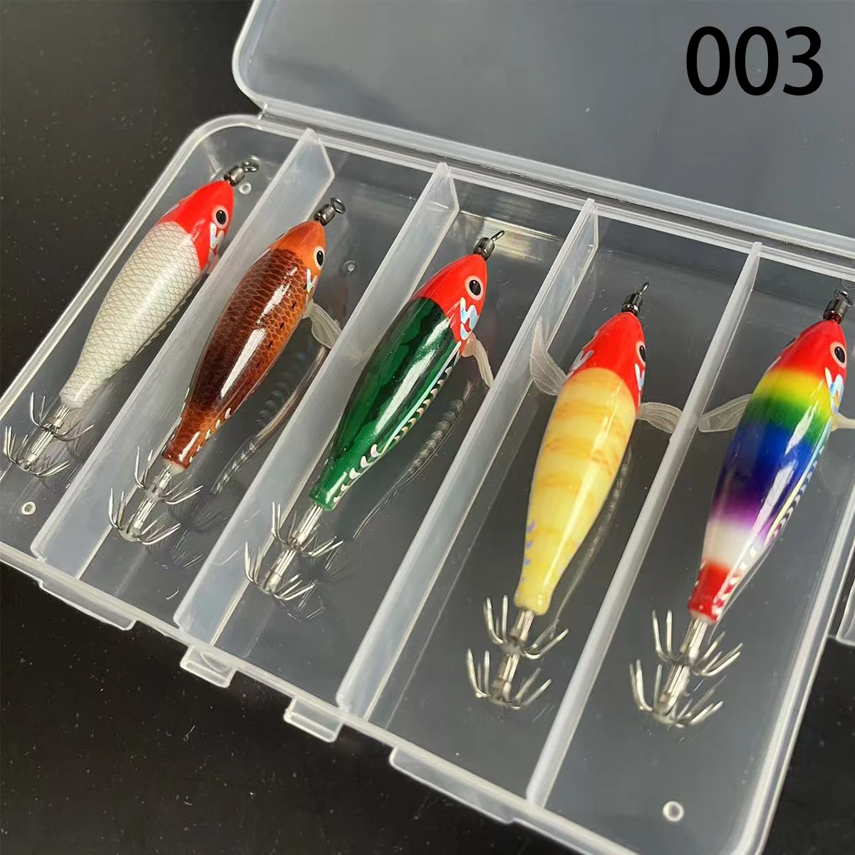 1 unidad de anzuelo luminoso de calamar, cebo, camarón, pulpo, sepia, plomo, camarón, 78mm/3,07 pulgadas, 5,7g/0,012lb, Señuelos de pesca, plomo - imagen 3