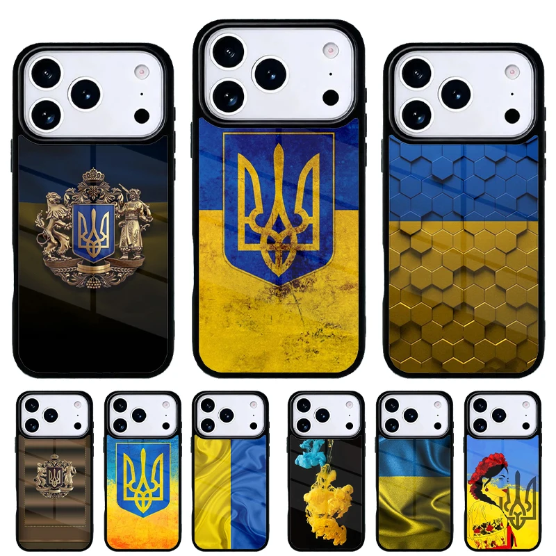 Funda Bandera Ucrania iPhone 17 Air 16e 15 14 13 Pro Max 12 11