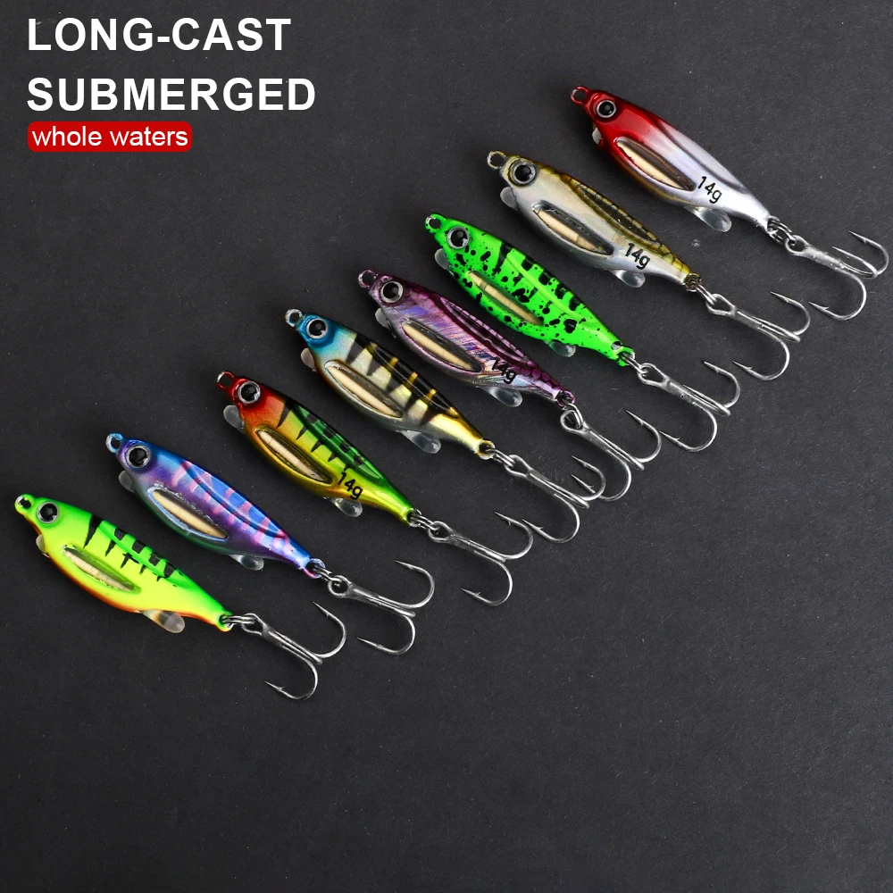 FTK, 1 Uds., cuchara de plantilla fundida de Metal, 7g-20g, cebo duro para curricán, cebo brillante nocturno, pesca de lubina, barco, trucha, Jigging, señuelos de agua salada - imagen 5