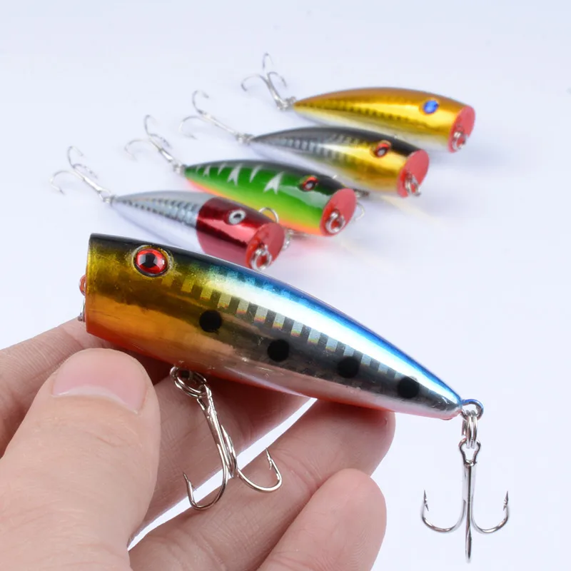 Luya-cebos biónicos flotantes ondulados, juego de impacto de agua de 6,8 cm/9g, cebo duro de plástico, pez negro - imagen 4