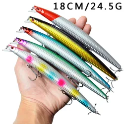 Señuelo Minnow Duro con Anzuelo Triple y Ojos 3D Biónicos