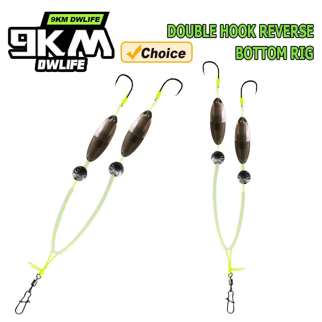 Plataforma inferior inversa de doble gancho de 9KM para pesca en Surf, cebo para evitar hierba, señuelos flotantes resistentes a enganches para principiantes