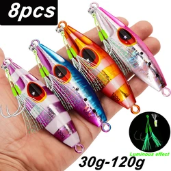 Plantilla grande para pesca, pesas de 30g-120g, plantillas de pesca, señuelos de agua salada, plantilla de lubina de Metal, Isca, peces artificiales artificiales, purpurina holográfica